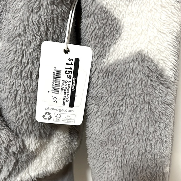 NWT PJ SALVAGE Let's Get Cozy Hoodie Star Print Light Grey - Size XS - Picture 7 of 10